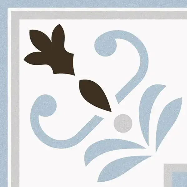 Декор 1900 Valvanera-3 celeste 20x20