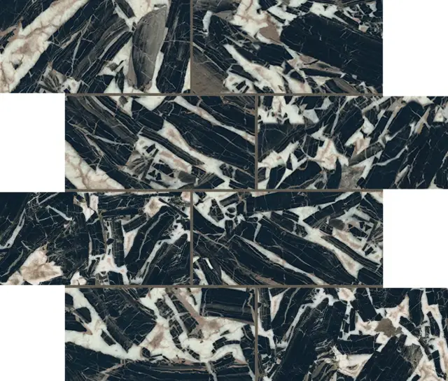 Мозаика ETOILE BROWN RIVER GLO 6MM MUR 7,5X15