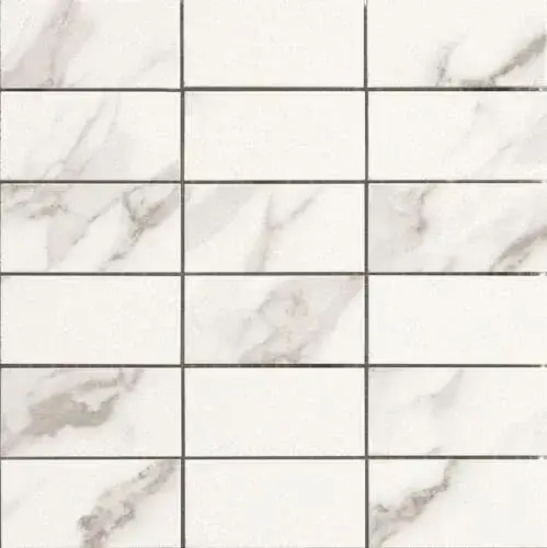 Мозаика Casalgrande Padana Marmoker Statuario Grigio Lucido чип 5х10 глянцевая белая 2705417 30х30 см