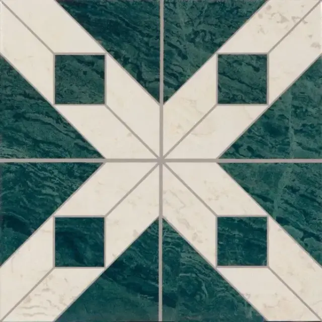 Керамогранит Monopole Флоренция Сезон Декор / Florencia Season Decor матовый зелено-бежевый 22,3x22,3 см