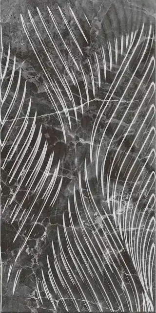 Коррер чёрный глянцевый структура обрезной KL 30x60