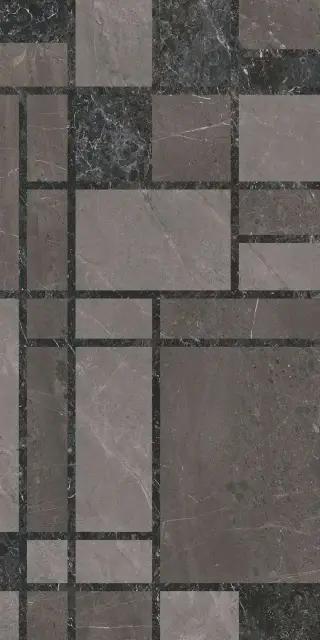 Декор Марсель микс тёмный глянцевый обрезной 60x119,5x0,9
