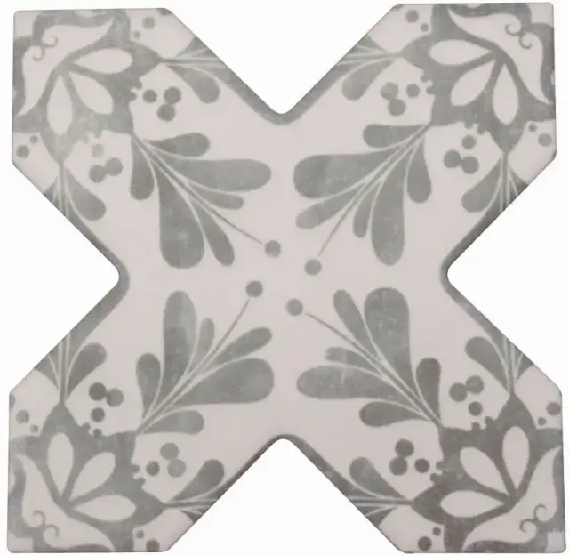 Керамическая плитка BECOLORS CROSS 13,25X13,25 DEC. STENCIL GREY