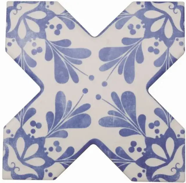 Керамическая плитка BECOLORS CROSS 13,25X13,25 DEC. STENCIL ELECTRIC BLUE