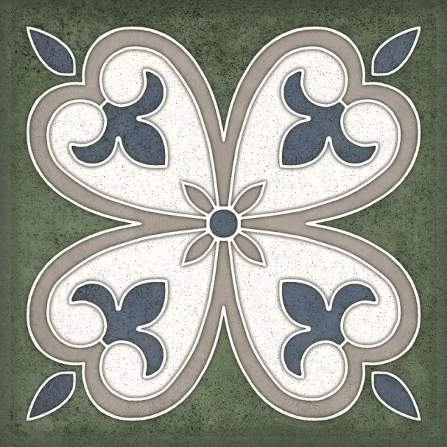 Керамическая плитка Смальта декор 4 зелёный / Плитка Smalto décor 4 verde 15*15