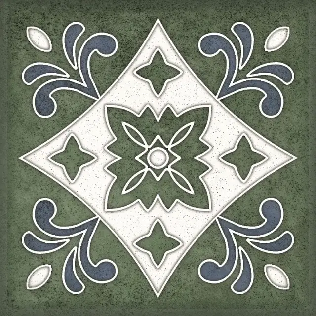 Керамическая плитка Смальта декор 3 зелёный / Плитка Smalto décor 3 verde 15*15