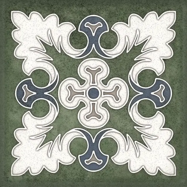Керамическая плитка Смальта декор 1 зелёный / Плитка Smalto décor 1 verde 15*15