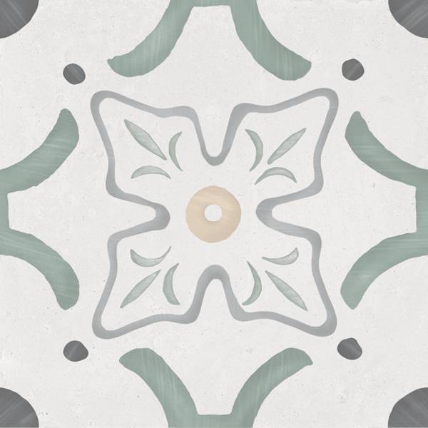 Гранит керамический 36155 SIROCCO GREEN FLOWER 22,3х22,3х0,9 см