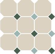 Гранит керамический 4416 OCT18+13-B White OCTAGON 16/Green 18 + Turquoise 13 Dots 30x30 см