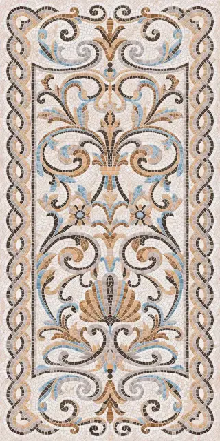 Мозаика беж декорированный лапп. обр. гр. 119,5х238,5| ZZXX