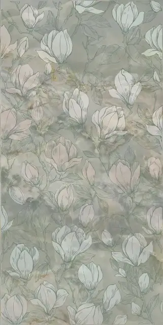 Декор Сен-Тропе зелёный светлый глянцевый обрезной 60x119,5x0,9