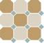 Гранит керамический 4403+16 OCT13-A Yellow 03 White 16 OCTAGON/Turquoise 13 Dots 30x30 см