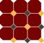 Гранит керамический 4420 OCT21+14-B Brick Red OCTAGON 20/Ochre Yellow 21 + Black 14 Dots 30x30 см